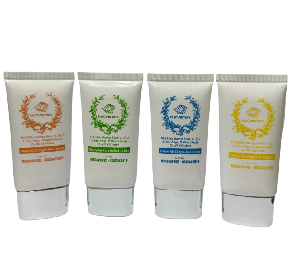 Bộ Tuýp Trắng 100ml In 1 Màu Bằng Mực UV