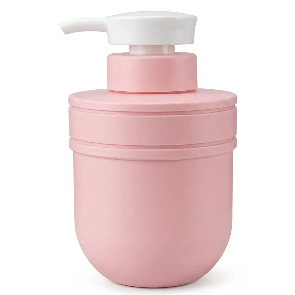 Chai HDPE 300ml Hồng Vòi Trắng