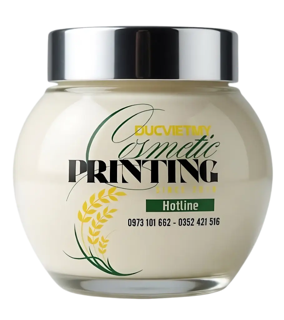 Hũ Thuỷ Tinh Bầu 150g In 3 Màu Bằng Mực UV