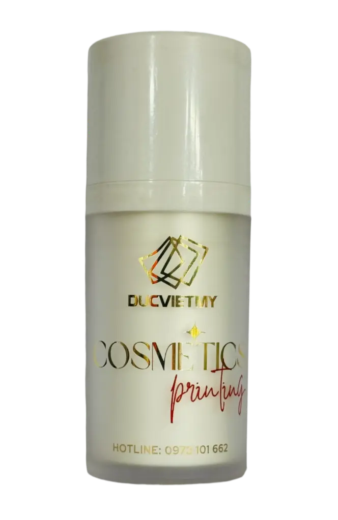 Ép Kim Và In Lụa 1 Màu Trên Chai Nhựa Acrylic Bằng Mực UV
