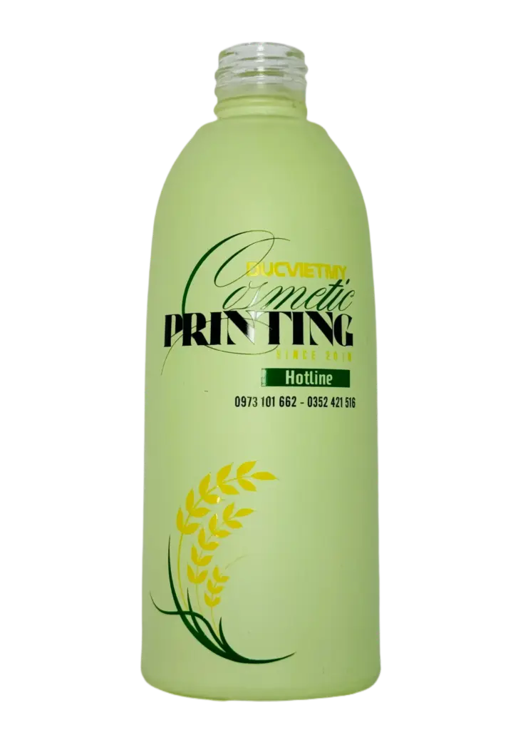 In Lụa 3 Màu Trên Chai Thủy Tinh Bằng Mực UV