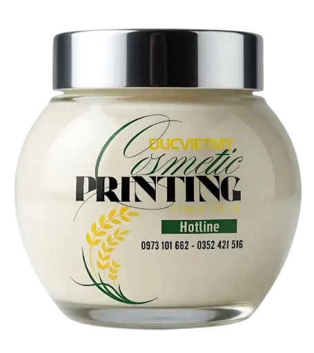 Hũ Thuỷ Tinh Bầu 150g In 3 Màu Bằng Mực UV